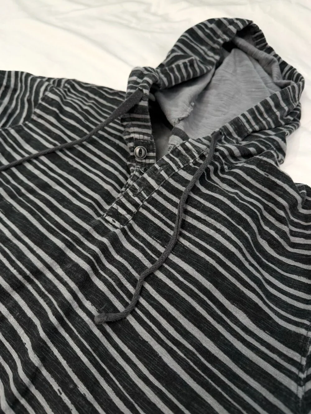 Converse One Star Striped Pullover Hoodie M
